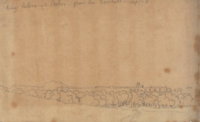 Boschetto'dan Portici'deki Kral Sarayı, 2 Eylül by John Robert Cozens
