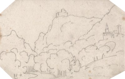 Binalarla Dağ Manzarası by John Robert Cozens
