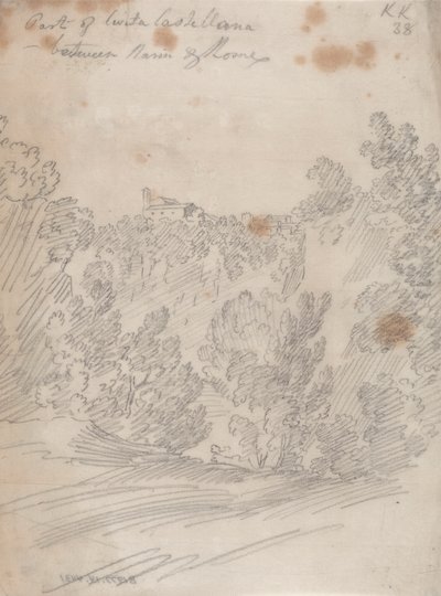 Narni ve Roma arasındaki Civita Castellana'nın bir parçası by John Robert Cozens