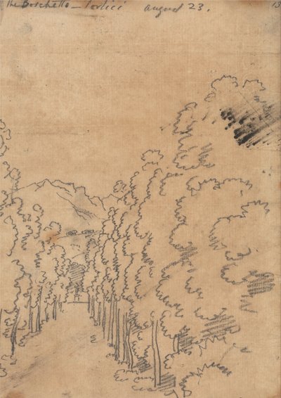 The Boschetto, Portici, 23 Ağustos by John Robert Cozens