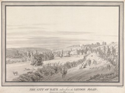 London Road'dan alınan Bath Şehri by John Robert Cozens