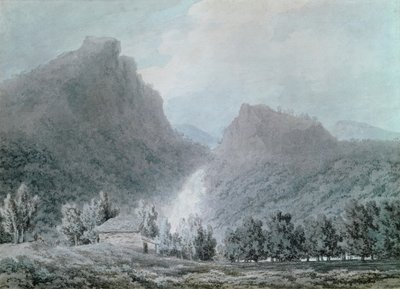 Lodore Şelalesi (kağıt üzerinde wc) by John Robert Cozens