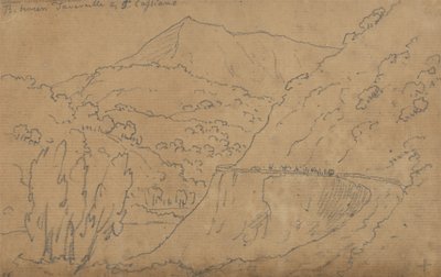 Üst: Tavernelle ve Capriano arasında; Altta: Lago di Bolsena (sert kağıt üzerine grafit) by John Robert Cozens