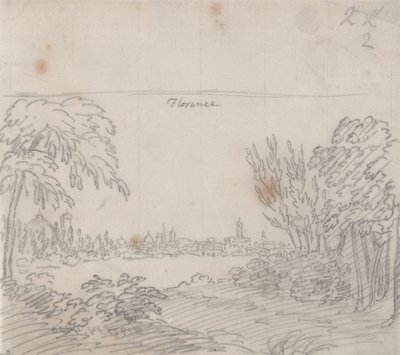 Arno'nun Güney Bankası'ndan Floransa manzarası by John Robert Cozens
