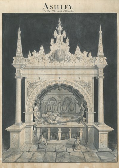 Ashley Kilisesi - Ashley Tomb : kalem ve yıkama çizimi, nd [?19th Century] (çizim) by John Robert Fernyhough