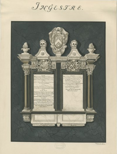 Ingestre Kilisesi - Walter Chetwynd yaşlı ve genç tabletler: boyama, nd [?19. yüzyıl] (resim) by John Robert Fernyhough