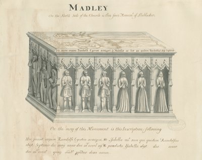 Madeley Kilisesi - Randolph Egerton Anıtı: kalem ve mürekkeple yıkama çizimi, ve [19.yüzyıl] (çizim) by John Robert Fernyhough