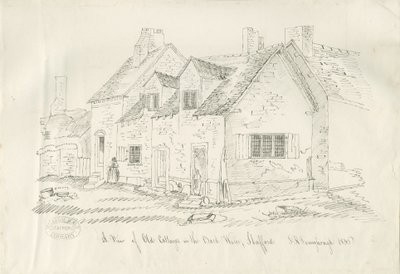 Stafford - Arka Duvarlardaki Eski Kulübe: kalem ve mürekkeple çizim, 1836 by John Robert Fernyhough