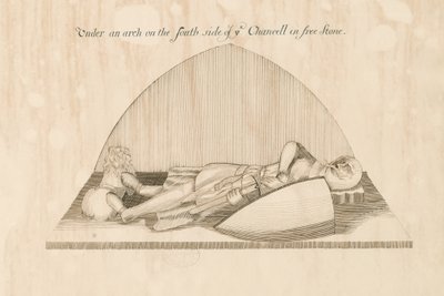 Swynnerton Kilisesi - Effigy: kalem ve mürekkeple çizim, nd [19.yüzyıl] by John Robert Fernyhough