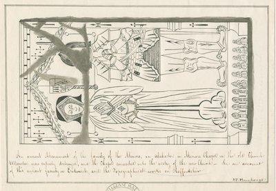 Uttoxeter Kilisesi - Küçük Ailenin Mezarı: kalem ve mürekkeple çizim, nd [19. yüzyılın ortaları] by John Robert Fernyhough