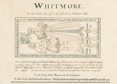 Whitmore Kilisesi - Edward Mainwaring Anıtı: kalem ve mürekkeple çizim, ve [19.yüzyıl] (çizim) by John Robert Fernyhough