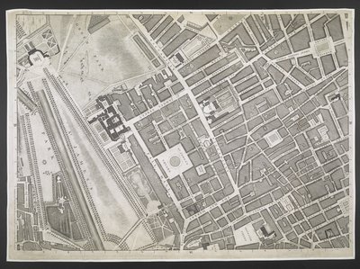 Londra Planı, Piccadilly, St. James Parkı, Green Park,  Londra ve Westminster şehirlerinin ve Southwark ilçesinin planı; : bitişik binalarla; JOHN ROCQUE, Land-Surveyor ve Engraved tarafından John Pine tarafından alınan / gerçek bir anketten, by John Rocque