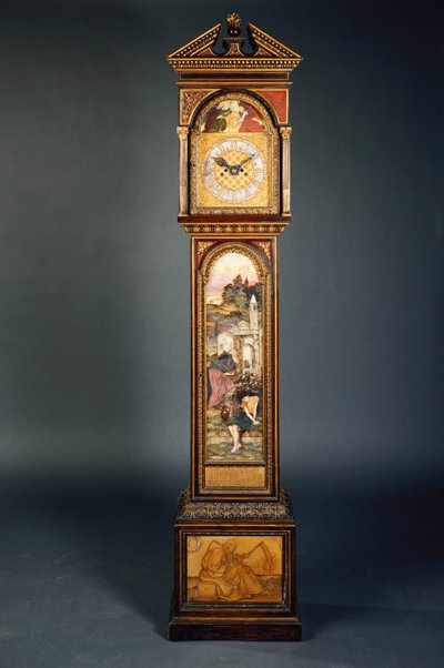 Geç 19. Yüzyıl Alınlıklı Uzun Kasalı Saat by John Roddam Spencer Stanhope