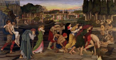 The Waters of Lethe by the Plains of Elysium, yaklaşık 1880 (tuval üzerine tempera ve altın boya) by John Roddam Spencer Stanhope