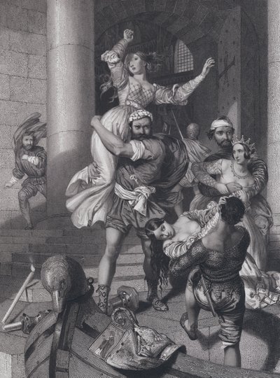 Venedikli gelinlerin kaçırılması (gravür) by John Rogers (after) Herbert