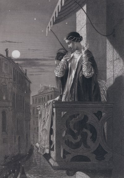 Alvisi Sanuto ve büyükelçinin kızı (gravür) by John Rogers (after) Herbert