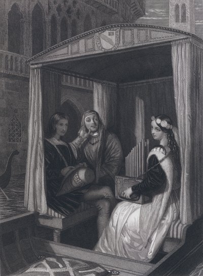 Leydi Viola ve öğretmenleri (gravür) by John Rogers (after) Herbert
