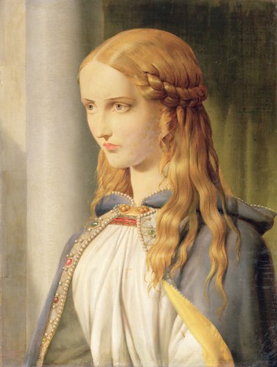 Cordelia Disinherited, 1850 tuval üzerine yağlı boya, 90710 detayı by John Rogers Herbert