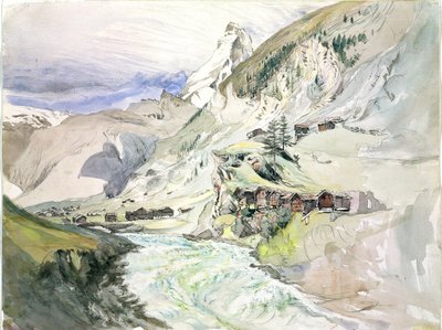 Bir Alp Vadisi: Uzaktaki Matterhorn by John Ruskin