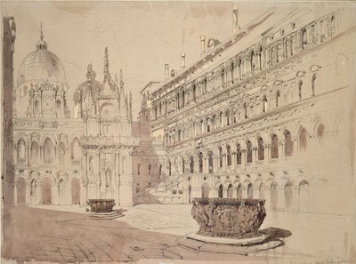 Ducal Sarayı Mahkemesi, Venedik, Mayıs 1841 by John Ruskin