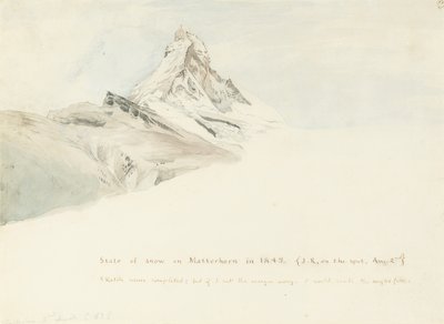 Matterhorn, İsviçre, Kuzeydoğudan, 1849 by John Ruskin