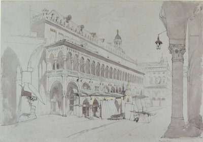 Palazzo della Ragione ve Piazza delle Erbe, Padua, Mayıs 1841 by John Ruskin