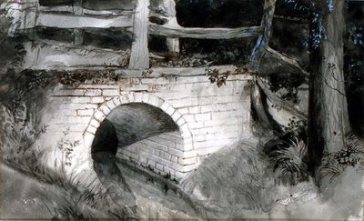 Küçük Tuğla Köprü (kağıt üzerinde yıkamalı mürekkep) by John Ruskin