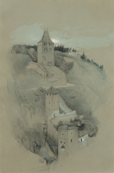 Fribourg Kuleleri, İsviçre by John Ruskin