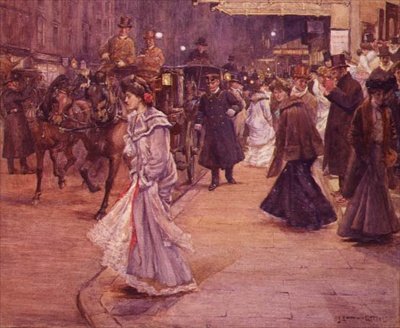 Tiyatronun dışındaki kalabalık by John Sanderson Wells