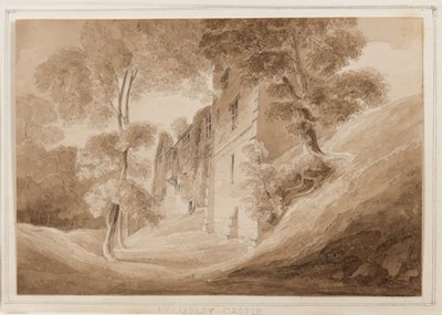 Helmsley Castle, Yorkshire, 25-27 Ekim 1824 (kağıt üzerine kurşun kalem, fırça ve sepya mürekkep) by John Scarlett Davis