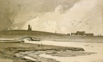 Blakeney Kilisesi ve Wiveton Salonu, 1818 by John Sell Cotman