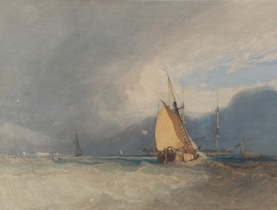 Sahil Açıklarında Tekneler, Yaklaşan Fırtına, 1830. by John Sell Cotman
