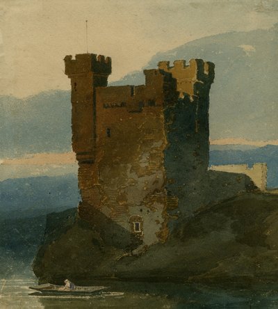 Castle by Water (kalem, kağıt üzerinde wc) by John Sell Cotman