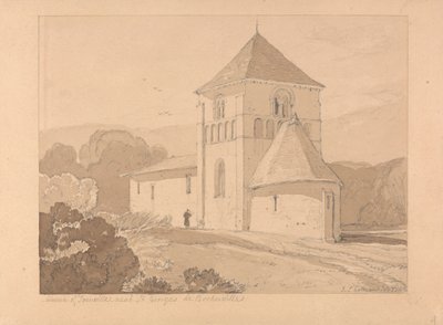 Saint Georges de Bocherville, Normandiya yakınlarındaki Yainville Kilisesi by John Sell Cotman