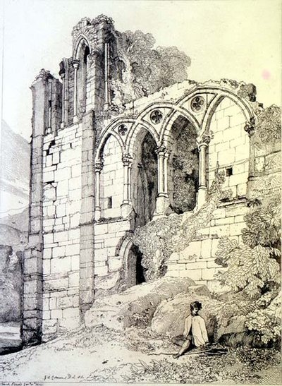 Easeby Abbey, Yorkshire, c.1811 (gravür) by John Sell Cotman