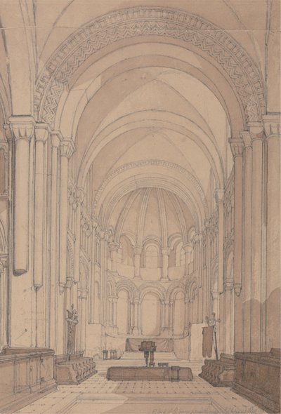 Rouen, Normandiya yakınlarındaki Saint Georges de Bocherville Abbey Kilisesi'nin Doğu Yakası by John Sell Cotman