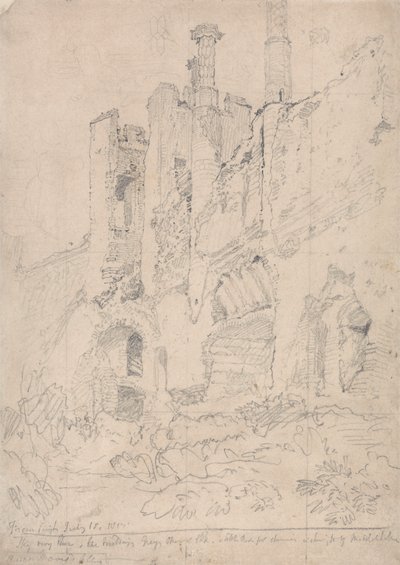 Framlingham Kalesi, Suffolk: Yıkık İç Mekanın Bir Parçası by John Sell Cotman