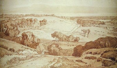Fransız manzarası (kağıt üzerine sulu boya) by John Sell Cotman