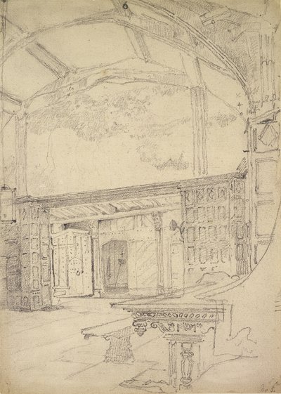 Büyük Salonun İçi, Küçük Moreton Salonu, Cheshire by John Sell Cotman