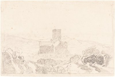 Kilise ile manzara by John Sell Cotman