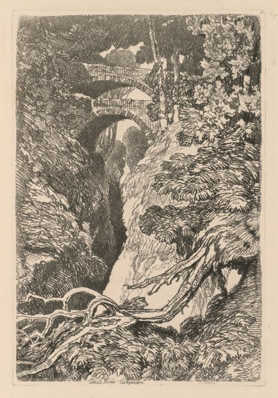 Liber Studiorum: Levha 10, Şeytan Köprüsü, Cardinganshire, 1838. by John Sell Cotman