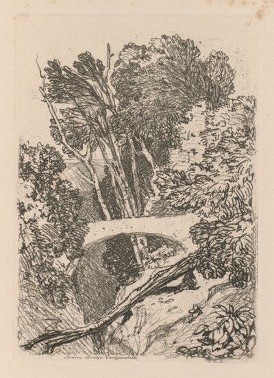 Liber Studiorum: Levha 11: Parsons Köprüsü, Cardingshire, 1838 by John Sell Cotman