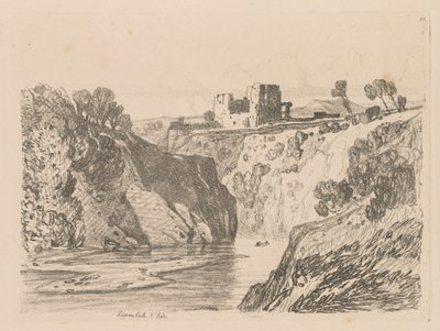 Liber Studiorum: Levha 27, Kilgarren Kalesi, K. Galler, 1838. by John Sell Cotman