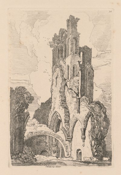 Liber Studiorum: Levha 34, Llanathony Manastırı, Monmouthshire, 1838 by John Sell Cotman