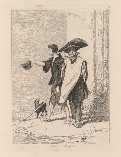 Liber Studiorum: Plaka 45, Fransız Dilenciler by John Sell Cotman