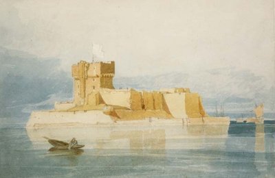 No.1477 Fort St. Marcouf, Quineville yakınlarında, Rade de la Hougue, Normandiya by John Sell Cotman