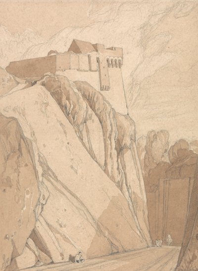 Saint Lo, Normandiya'daki Eski Tahkimatların Bir Parçası by John Sell Cotman