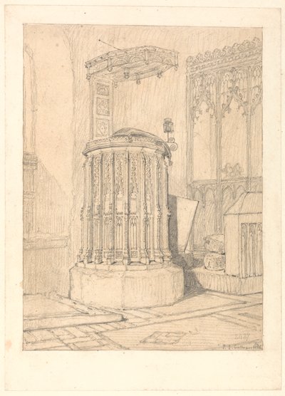 Güney Burlingham Kilisesi'ndeki minber, Norfolk by John Sell Cotman