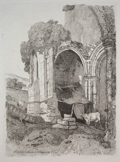 Rievaulx Manastırı, Yorkshire, 1810. by John Sell Cotman
