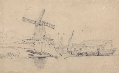 Nehir ve Yel Değirmeni by John Sell Cotman